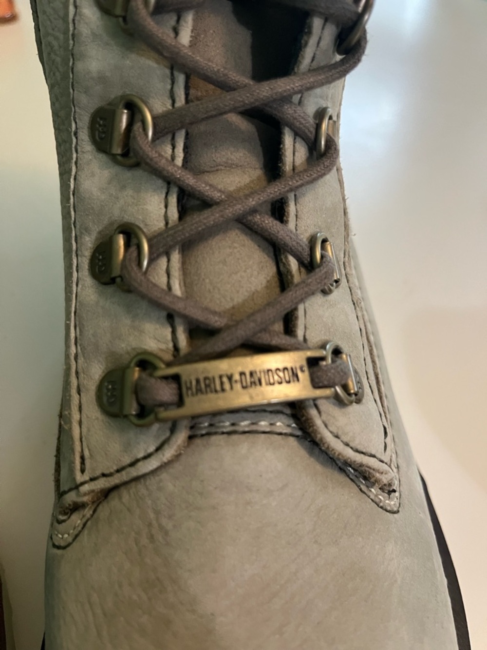 Harley-Davidson Marconi Moto Light Gray Lace-Up Motorcycle Boots NWT No Box - Picture 2 of 11